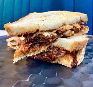 Beef melt at Dirty Birdie Sports Bar & Social in Dubai