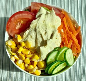 Hummus bowl  at Dunes Cafe in Dubai