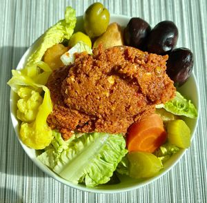 Muhammara bowl at Dunes Cafe in Dubai