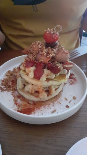Pancake/waffle tower at BIG Sister in London