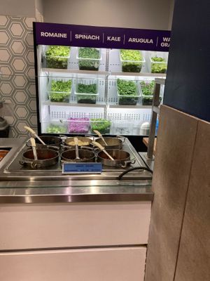 Soups and salad greens at Just Salad - Lenox Hill in New York City