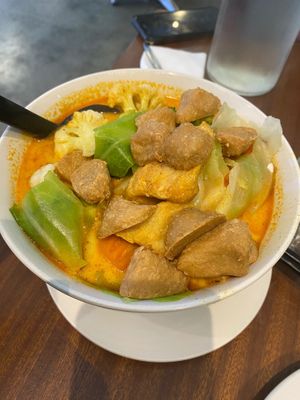 Veggie ball laksa is our favourite!  at September 18 - North Lakes in Moreton Bay Region