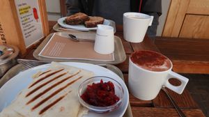 Bruzzelbrot mit „Feta“ & Wrap  mit „Chicken“ at Das Voglhaus in Konstanz
