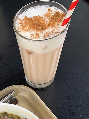 Iced Chai Latte with oat milk at Das Voglhaus in Konstanz