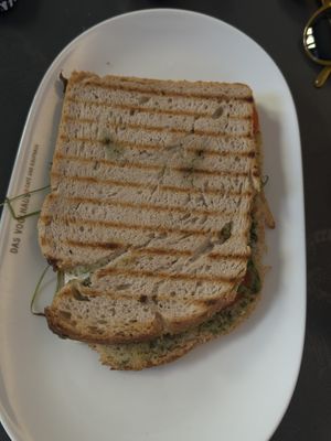 cashew mozzarella-tomato sandwich   at Das Voglhaus in Konstanz