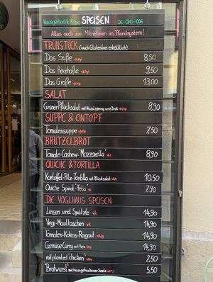 Speisekarte at Das Voglhaus in Konstanz