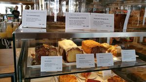 Cake selection, mostly vegan at Das Voglhaus in Konstanz