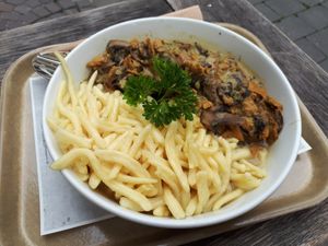 Spätzle mit Pilz Ragout at Das Voglhaus in Konstanz