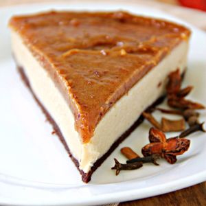 mulled cider and salted caramel vegan cheesecake  at Eat What's Good in Chatham