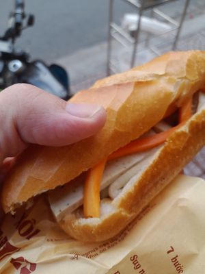 My vegan banh mi. 20,000 Dong at Bánh Mì Chay Khôi in Ho Chi Minh City