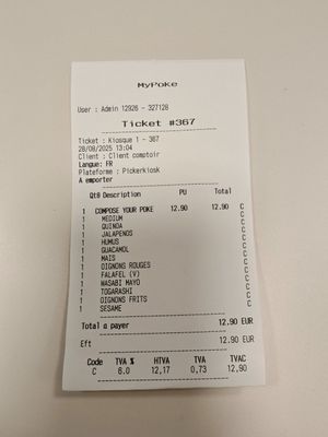 Ticket descriptif at MyPoke Brussels Central in Bruxelles