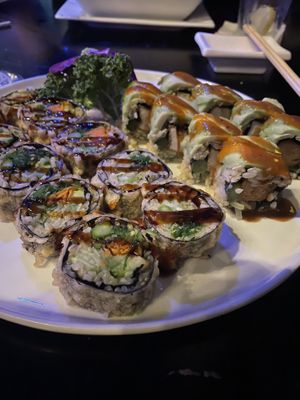 Vegan sushi rolls - delicious!  at Tsunami Sushi in Sarasota