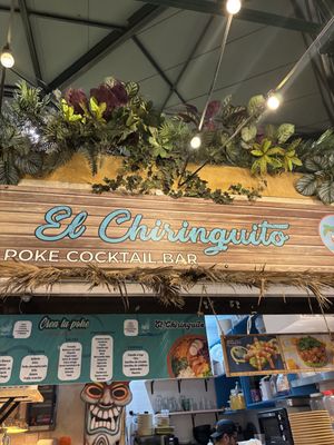 Sign  at El Chiringuito Poke_Cocktail_Bar in Canarias