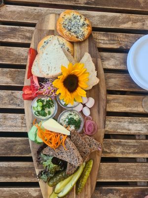 Phenomenal appetiser. One bowl is a fish paste but otherwise it is a yummy set of vegetarian nibbles at Zielony Talerzyk in Lublin