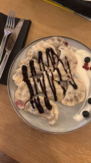  berry pierogi  at Zielony Talerzyk in Lublin