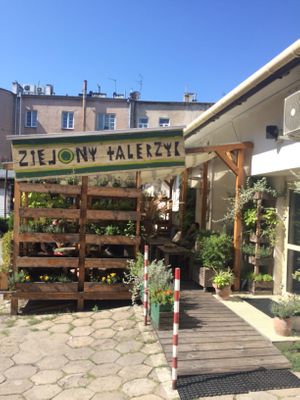 Seating outside as well as inside at Zielony Talerzyk in Lublin