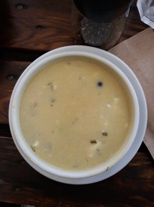 chive soup at Zielony Talerzyk in Lublin