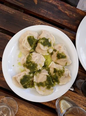pierogi ruskie with parsley butter at Zielony Talerzyk in Lublin