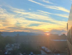Patio sunset view at Devil's Kitchen in Grand Junction