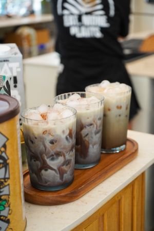 Iced Latte + Iced Chai Latte at Plant Shack in Javea