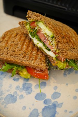 Italian "cheese" and pesto sandwich at Plant Shack in Javea
