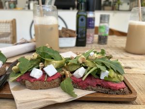 Beet Humus & Feta   at Plant Shack in Albir