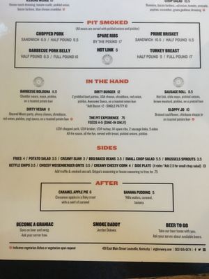 New menu as of July 2018 pt2 at Against the Grain in Louisville