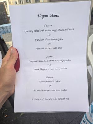 Vegan Menu, especially made for us since we said we're vegan at Vegelangelo in Munich