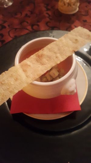 Paprika soup  at Vegelangelo in Munich