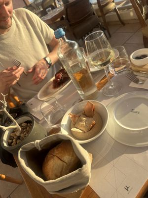 Houmous   at Koultoura Restaurant in Thira