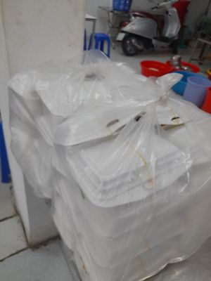 Food getting prepared to give out to the poor and homeless at Cơm chay Phước Đức in Thành Phố Hồ Chí Minh