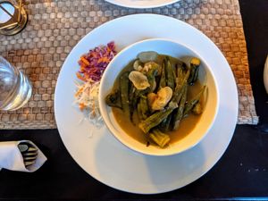 Okra and butterbean curry at Fi Real in Bristol