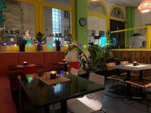 Interior of restaurant  #Veganuary at Fi Real in Bristol