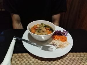 okra and beans at Fi Real in Bristol