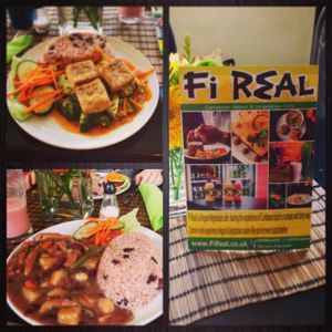 Sweet and sour tofu and Ital stew! Yum.  at Fi Real in Bristol