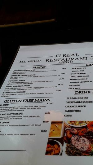 Good menu at Fi Real in Bristol