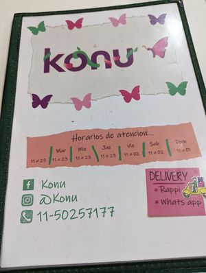 Menu for Konu Bar 1/4/23 #Veganuary at Konu Bar in Buenos Aires