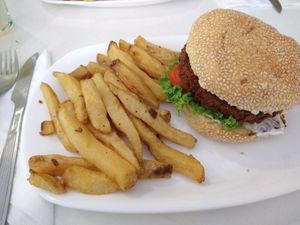 Soja burger at Konu Bar in Buenos Aires