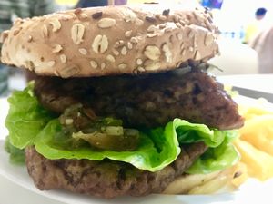 Seitan bagel at Konu Bar in Buenos Aires