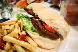 breaded seitan at Konu Bar in Buenos Aires