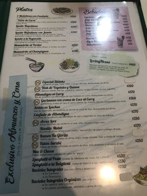 Menu at Konu Bar in Buenos Aires