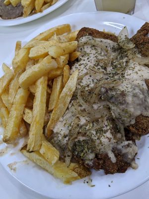 Lomito a la fugazzeta. Very good at Konu Bar in Buenos Aires