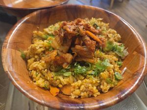 Kimchi fried rice at All Plants in Honolulu