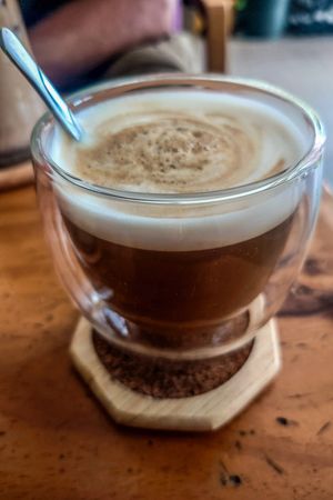 Hot oat latte at Lục Thảo Food & Drinks in Thành Phố Hồ Chí Minh