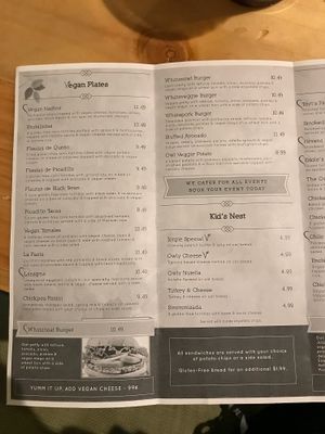 Vegan plates at Green Owl Deli in Mc Allen