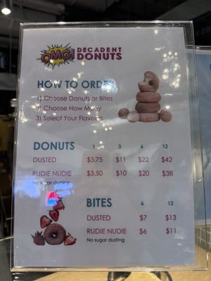 Prices  at OMG! Decadent Donuts Singapore – Margaret Market in Singapore