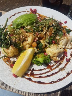 Sauteed vegetables and chickpeas at Dad and Dave's Cafe in Yarraville