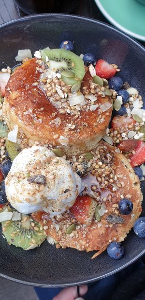 Pancakes at Dad and Dave's Cafe in Yarraville