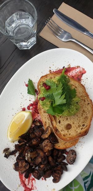 Smashed avo at Dad and Dave's Cafe in Yarraville