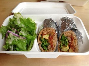 Takeout  lunch available: Vegan burrito at Rejuve in Tokyo